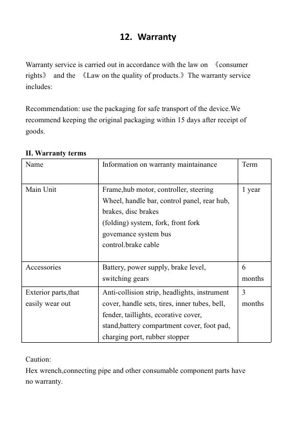 Warranty Terms